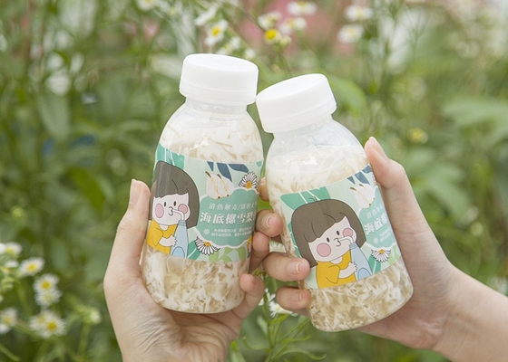 el té de la leche de soja de 400ml 14oz embotella el cuadrado a prueba de calor Juice Bottle Juicy plástico