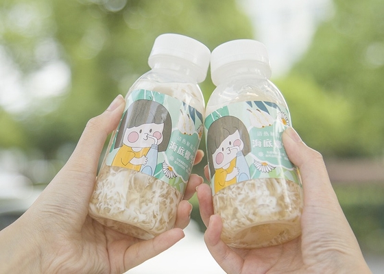 el té de la leche de soja de 400ml 14oz embotella el cuadrado a prueba de calor Juice Bottle Juicy plástico