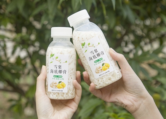 el té de la leche de soja de 400ml 14oz embotella el cuadrado a prueba de calor Juice Bottle Juicy plástico