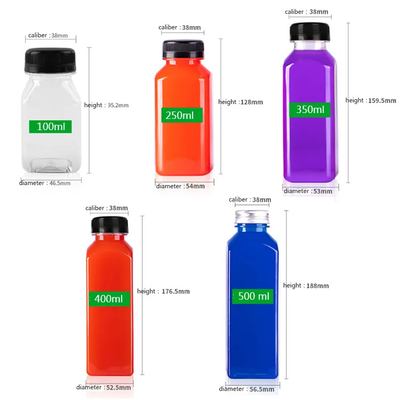 Botella de plástico zumo de bebida para mascotas con tapa de tornillo para bebidas 4oz 8oz 12oz 16oz