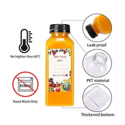 Botellas de jugo de plástico de 100 ml 350 ml 500 ml 1000 ml Botellas de té frío Botellas desechables de té de leche Botella de PET de 1 litro con tapa