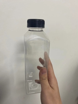 Botella de jugo de 250 ml 350 ml 500 ml libre de BPA Botella de plástico de PET de forma cuadrada vacía para embalaje de jugo