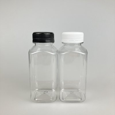 Contenedor de jugo de plástico transparente de 8 oz 16 oz Cuadrado con tapa de PP
