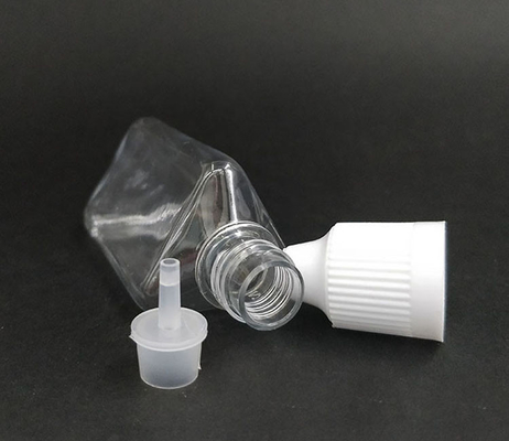 Botella de plástico de forma triangular de 30 ml PET con punta de goteo