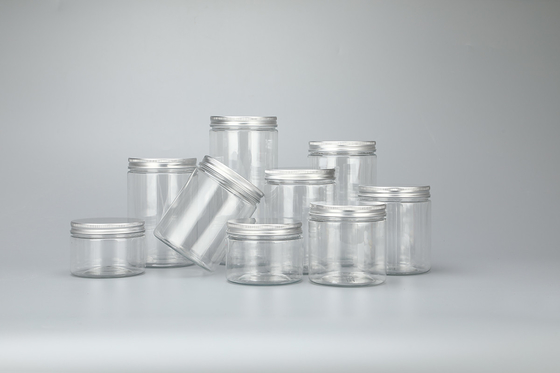 100ml 200ml 8oz 300ml 12oz 500ml blanco claro negro ámbar boca ancha recipientes cosméticos de plástico jar de mascotas con alumbre