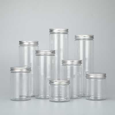 100ml 200ml 8oz 300ml 12oz 500ml blanco claro negro ámbar boca ancha recipientes cosméticos de plástico jar de mascotas con alumbre