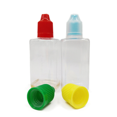 Botellas de plástico de 50 ml Botellas cuadradas de material PET