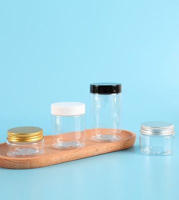 Jarrón cosmético de plástico transparente para almacenamiento de alimentos y cosméticos Impresión de logotipos personalizados