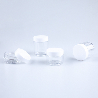 Jarrón cosmético de plástico transparente para almacenamiento de alimentos y cosméticos Impresión de logotipos personalizados