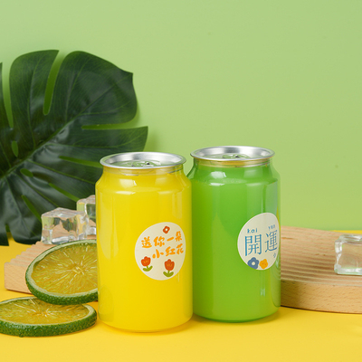 Envases de plástico ergonómicos de 330 ml con anillo de tracción