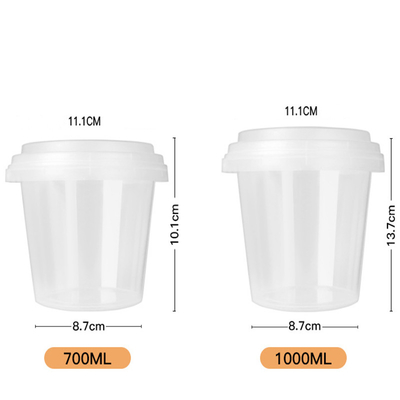 Un recipiente de té con burbujas para leche y bebidas