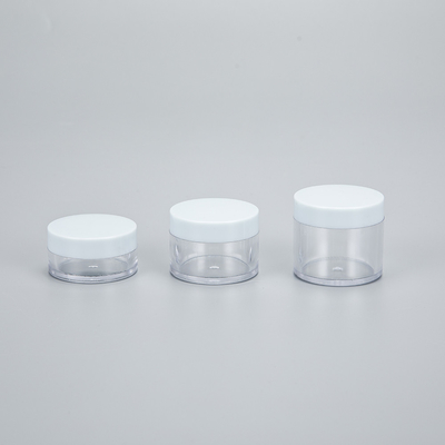 Logotipo personalizado Jar cosmético de plástico con superficie lisa e impresión personalizada