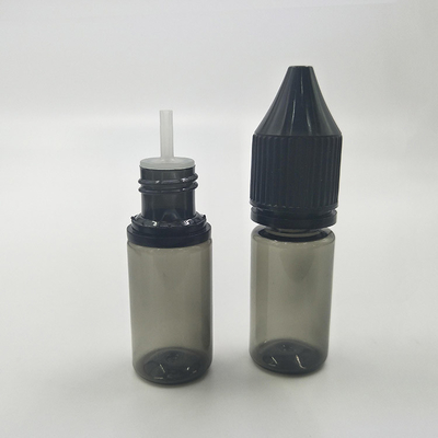 Botellas de plástico para mascotas transparentes de 10 ml con tapa blanca/negra a prueba de alteraciones