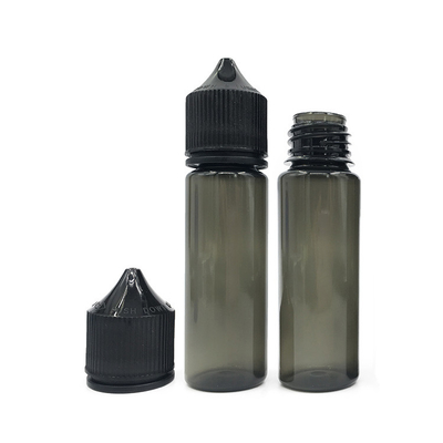 Botella de PET líquido comprimible de 50 ml con tapa o tapa negra o blanca