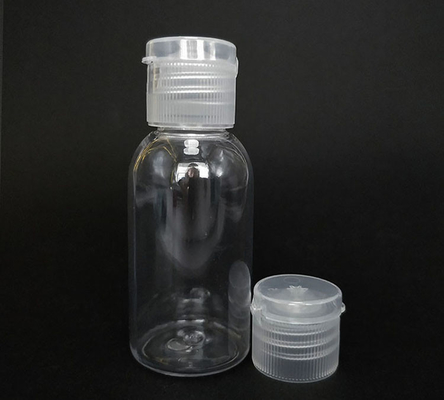 Muestra gratuita Botella de plástico PET transparente con tapa de vuelta Botella vacía con tapa de vuelta Botella de crema con tapa de vuelta con suministro de fábrica