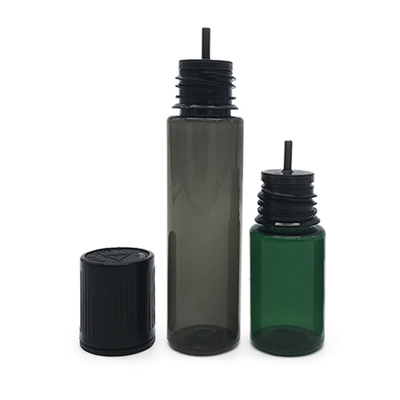 Botella de plástico con tapa plana de 10 ml Color negro translúcido
