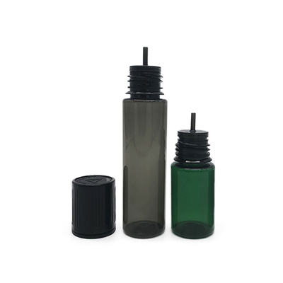 Botella de plástico con tapa plana de 10 ml Color negro translúcido