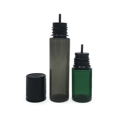 Botella de plástico con tapa plana de 10 ml Color negro translúcido