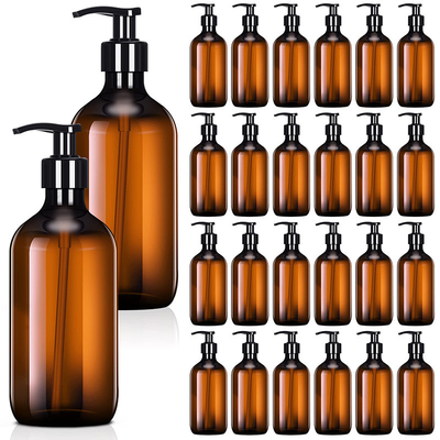 Impresión en pantalla Botellas de loción de plástico con superficie transparente y tapa electroplada UV