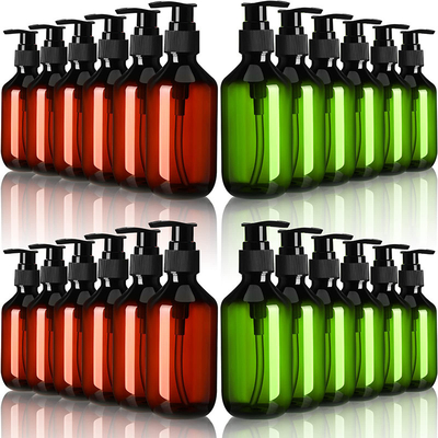 Impresión en pantalla Botellas de loción de plástico con superficie transparente y tapa electroplada UV