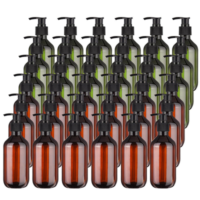 Impresión en pantalla Botellas de loción de plástico con superficie transparente y tapa electroplada UV