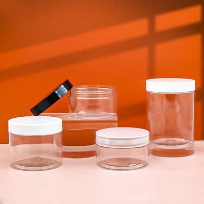 Jarrón cosmético de plástico transparente de 280 ml con tapas