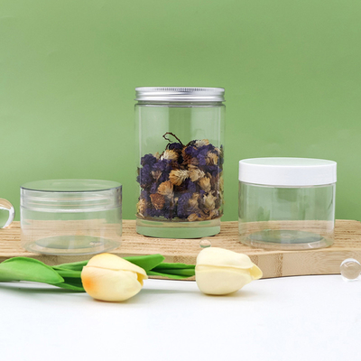 Jarrón cosmético de plástico transparente de 280 ml con tapas