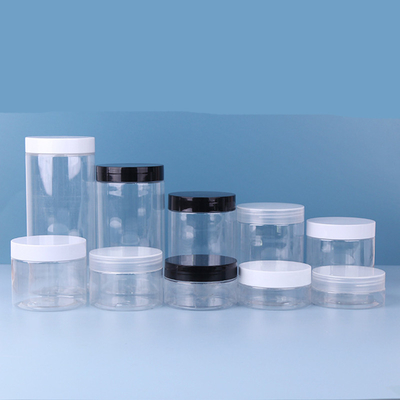 Jarrón cosmético de plástico transparente de 280 ml con tapas