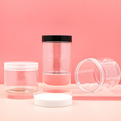 Jarrón cosmético de plástico transparente de 280 ml con tapas