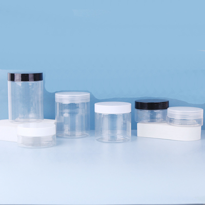 Jarrón cosmético de plástico transparente de 280 ml con tapas
