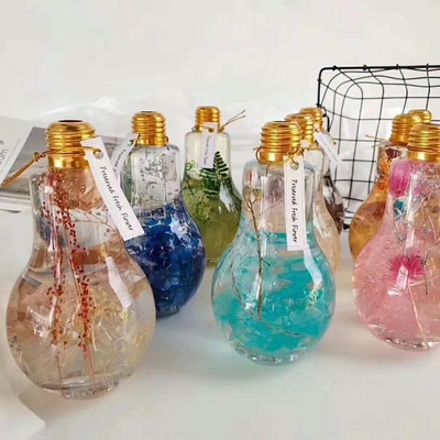 Botella de jugo en forma de bombilla de plástico de 500 ml con tapa de aluminio