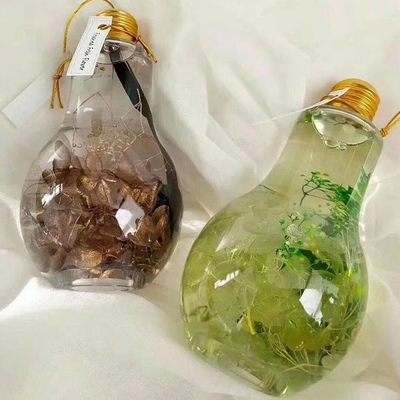 Botella de jugo en forma de bombilla de plástico de 500 ml con tapa de aluminio
