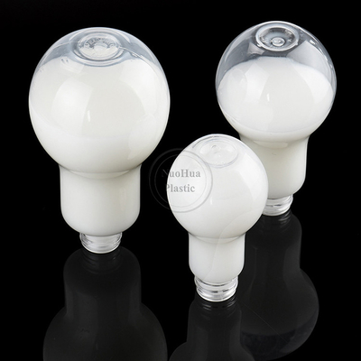Taza de bombilla con tapas de paja para fiestas Botellas en forma de bombilla de plástico Fondo Brillante LED bombillas rellenables