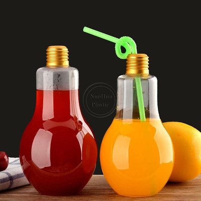 Botellas de té de leche de plástico transparente de tamaño mediano con mango de 0,5 kg de capacidad cuadrada de forma redonda