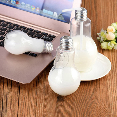 PET Botella de plástico desechable de jugo de leche y té redonda de plástico vacía