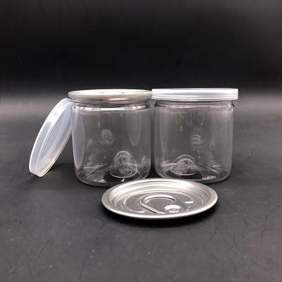 Envases de plástico transparente PET con diámetro 80mm 300# de aluminio