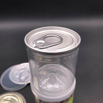 Envases de plástico transparente PET con diámetro 80mm 300# de aluminio
