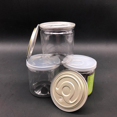 Envases de plástico transparente PET con diámetro 80mm 300# de aluminio