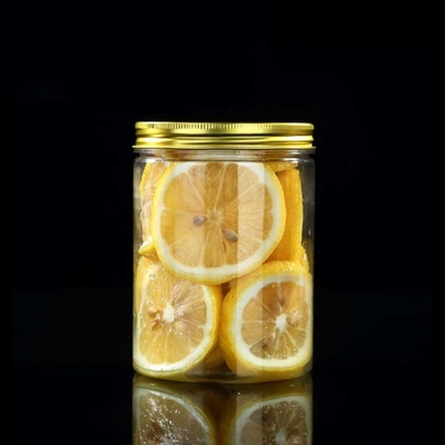 Contenedores de plástico transparente Logotipo personalizable 2 oz-8 oz Capacidad con tapa de aluminio