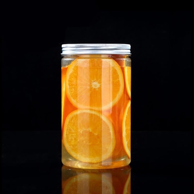 Contenedores de plástico transparente Logotipo personalizable 2 oz-8 oz Capacidad con tapa de aluminio