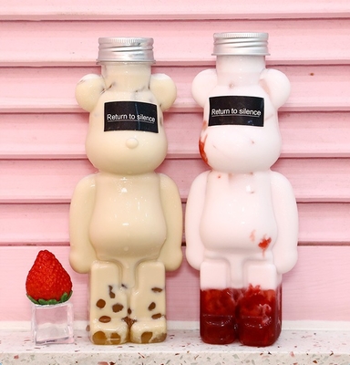 Botellas de té de leche de plástico a prueba de fugas con manijas 120ml-500ml Capacidad Cuadrada Forma redonda
