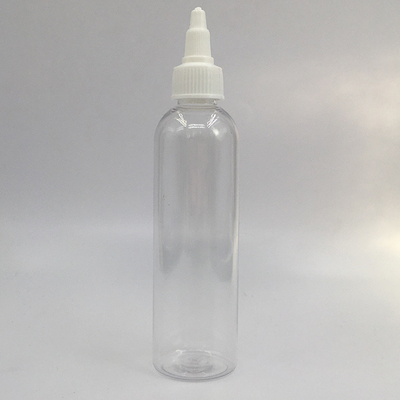 Botellas de plástico transparente con panel de etiqueta personalizado y acabado de cuello de tornillo