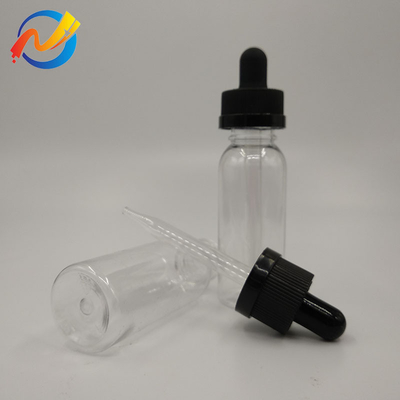 15 ml Logotipo personalizado Botellas de gotero de plástico Superficie lisa Transparente Negro Personalizar
