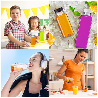 Modernas jarras de té de plástico redondas cuadradas con mango tapa a prueba de fugas Capacidad de 120 ml-500 ml