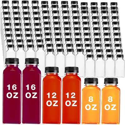 Modernas jarras de té de plástico redondas cuadradas con mango tapa a prueba de fugas Capacidad de 120 ml-500 ml