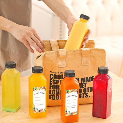 120 ml-500 ml Botellas de té de leche a prueba de fugas con manija de tornillo claro en la tapa Color personalizable