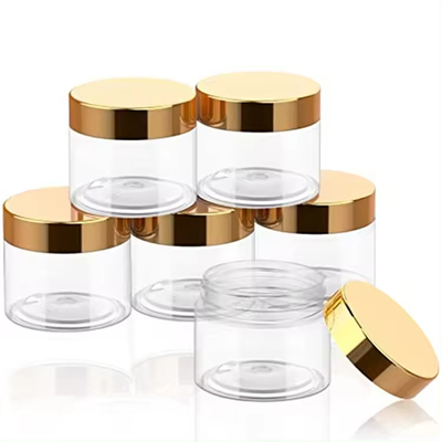 Logotipo personalizado Jar cosmético con superficie lisa Transparente Color personalizado Presión sensible