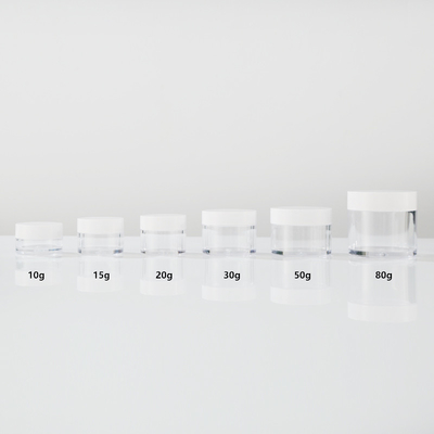 Logotipo personalizado Jar cosmético con superficie lisa Transparente Color personalizado Presión sensible