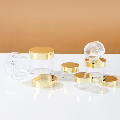 Jarras cosméticas de plástico transparente personalizadas en varias capacidades para productos de belleza