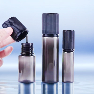 Botellas de líquido E transparentes redondas a prueba de niños Impresión de pantalla con logotipo personalizado Tipo de cuello